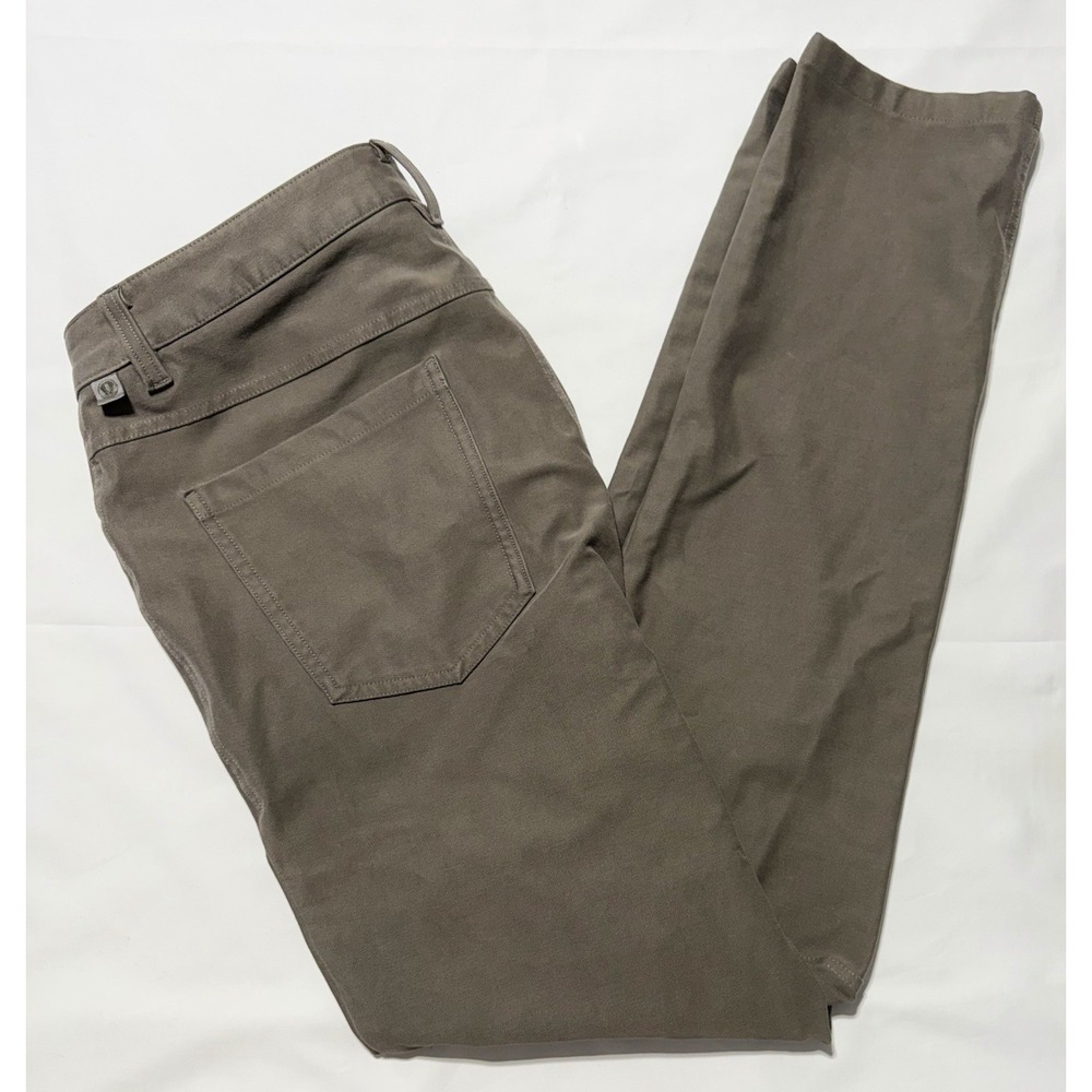 Lululemon Mens 33 Gray Canvas Pants Cotton Stretch Slim Tapered 5-Pocket